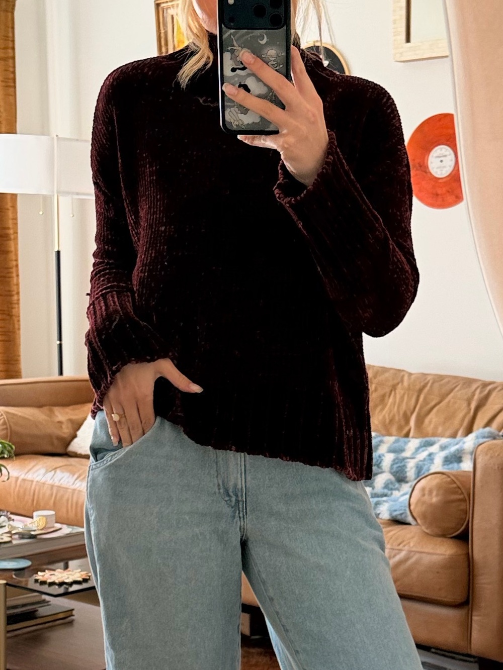 Velour Plum Sweater